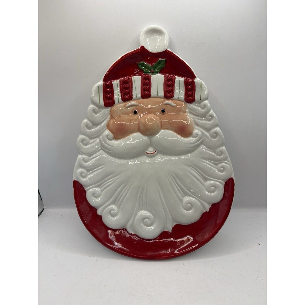 Primitives By Kathy Jolly Santa Plate New 11”x7.5”